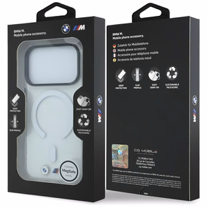 BMW M IML Glossy Metal Logo & Trims MagSafe ümbris mudelile iPhone 17 Pro / 18 Pro – läbipaistev