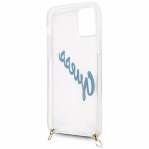 Guess GUHCP12LCRTVSBL iPhone 12 Pro Max 6.7" sinine/sinine kõvakott Script Vintage