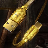 USB Kaabel WK Design "Golden Series" Kuldne "Type-C" 100cm (up to 6A)