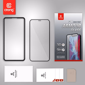 Crong 3D Armor Glass 9H karastatud ekraanikaitseklaas seadmele iPhone 12 Pro Max antibakteriaalse kaitsega, paigaldusraamiga