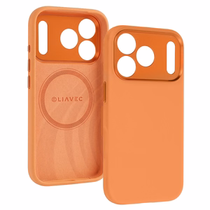 Liavec Silk Shield чехол с металлической рамкой камеры для Iphone 17 Pro Max оранжевый