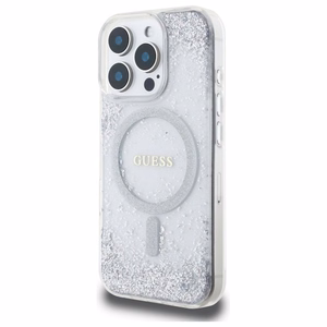 GUESS ümbris jaoks IPHONE 16 Pro compatible with MagSafe GUHMP16LRGRGES (Resin Gradient Glitter) hõbedane