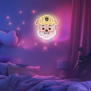 Riputatav Paw Patrol LED-neoonvalgusti pleksiklaasil – Rubble OW-130446