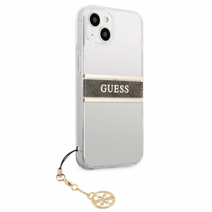 Guess GUHCP13SKB4GBR iPhone 13 mini 5.4" прозрачный жёсткий чехол 4G Brown Strap Charm