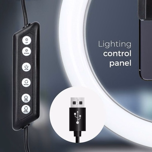 LED Ring Stream RGB lamp 12" FULL COLOR with hoidja jaoks mobile + tripod must