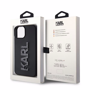 KARL LAGERFELD ümbris jaoks IPHONE 15 KLHCP15S3DMBKCK (3D Logo Glitter) must