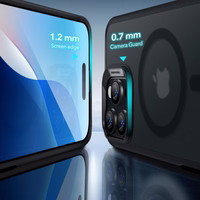 ESR Classic Hybrid Halolock MagSafe Ümbris Set + Karastatud klaas jaoks iPhone 16 Pro Max - Semi-läbipaistev with must Frame