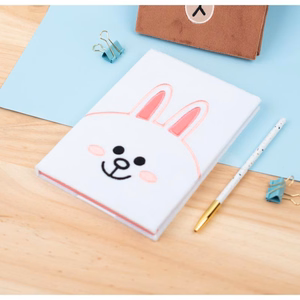 Line Friends A5 plüüsist märkmik, valge