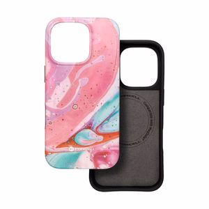 Ümbris jaoks iPhone 15 Forcell F-Protect Mirage compatible with Magsafe Military Drop-Test roosa marble