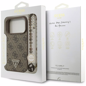 Guess 4G Strap Triangle Logo MagSafe ümbris jaoks iPhone 17 Pro - brown