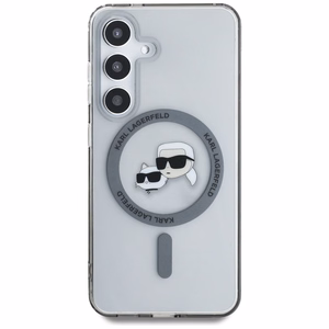 Karl Lagerfeld Button Karl & Choupette Heads Printed Logo MagSafe Samsung Galaxy S25 ümbris must