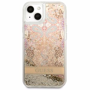 Guess GUHCP13SLFLSD iPhone 13 mini 5.4" kuldne/kuldne kõvakott Paisley Liquid Glitter