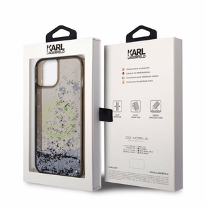 Karl Lagerfeld Liquid Glitter RSG ümbris jaoks iPhone 14 - must