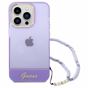 Guess GUHCP14XHGCOHU iPhone 14 Pro Max 6.7" lilla/lilla hardcase Translucent Pearl Strap