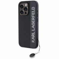 Karl Lagerfeld Saffiano Rhinestones & Charm ümbris jaoks iPhone 15 Pro Max - must