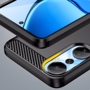 Carbon Case case for Infinix Hot 20 flexible silicone carbon cover black
