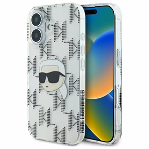 Karl Lagerfeld IML Karl Head Electroplated iPhone 16 Ümbris - Clear