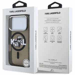 Karl Lagerfeld IML Glitter Karl & Choupette Sketch Logo MagSafe Ümbris jaoks iPhone 17 Pro - Must