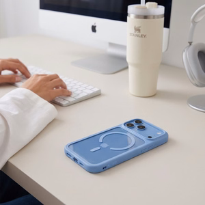 Tech-Protect MagOne CC MagSafe ümbris 2 karastatud klaasiga mudelitele iPhone 18 Pro Max / 17 Pro Max, läbipaistev sinine