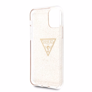 Guess GUHCN58SGTLGO iPhone 11 Pro kuldne/kuldne kõva ümbris Glitter Triangle