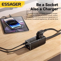 Laadija Essager "Boru GaN" Must 75W (3xPD / 2xQC3.0 / 4kW-16A-250V)