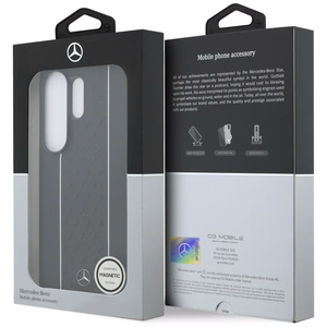 Mercedes Laurel Leaves Vertical Stripes MagSafe Ümbris for Samsung Galaxy S26 Ultra - must and valge