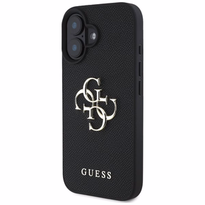 Guess Grained Big 4G Logo Small Classic Logo ümbris jaoks iPhone 16 - must