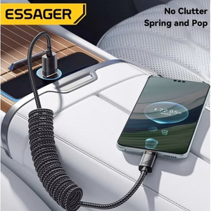 USB Kaabel Essager Chuan3 must Type-C 180cm (kuni 7A)