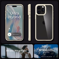 Spigen Crystal Hybrid Ümbris jaoks iPhone 15 Pro Max - Clear Beige