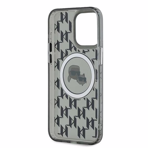 Karl Lagerfeld IML Monogram Karl & Choupette Head MagSafe iPhone 15 Pro Ümbris - must