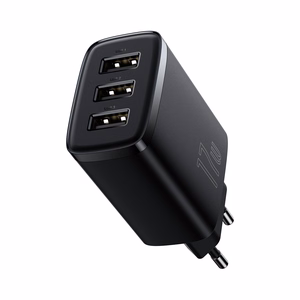Baseus Compact Quick Charger, 3x USB, 17W (Must)