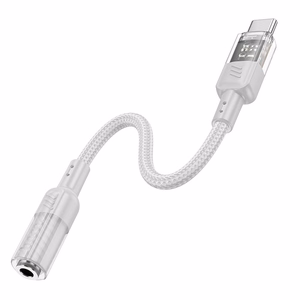adapter AUX USB C do Jack 3,5 mm Hoco 0,15 m LS37 transparentny hall