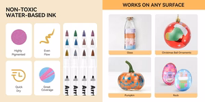 Akrüülmarkerid ARRTX, 12 metallikvärvi