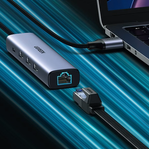 Ugreen CM475 multifunktsionaalne jaotur USB 3.0 - 3x USB / Ethernet RJ-45 / USB Type-C PD - hall