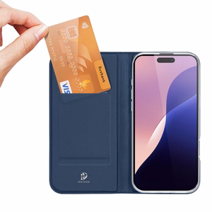 DUX DUCIS wallet ümbris SKIN PRO jaoks IPHONE 16 Pro Max sinine