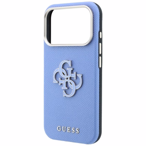 Guess Grained & Big Resin Logo ümbris iPhone 18 Pro Max / 17 Pro Max – sinine