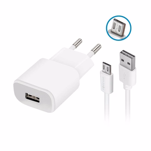 Forever TC-01 laadija 1x USB 2A valge + microUSB kaabel