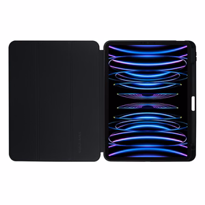 Crong PrimeFolio kaanega ümbris seadmele iPad Air 11" (2026–2024) / iPad Air 10.9" (5. / 4. põlvkond) / iPad Pro 11" (2022–2021), Apple Pencili hoidikuga, must ja läbipaistev