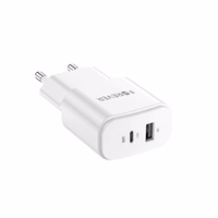 Forever TC-01-20AC PD QC laadija 1x USB-C 1x USB 20W valge