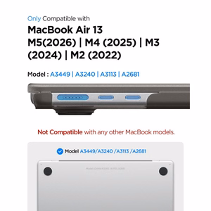 Spigen AirSkin ümbris MacBook Air 13" 2023 / 2024 / 2025 / 2026 jaoks – poolläbipaistev