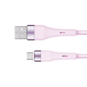 Kruger&Matz Basic USB–microUSB silikoonkaabel, 1 m, roosa