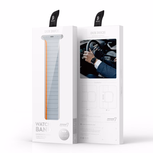 Магнитный ремешок для Apple Watch SE, 9, 8, 7, 6, 5, 4, 3, 2, 1 (41, 40, 38 mm) Dux Ducis (LD Version) - серо-оранжевый