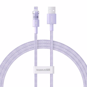 Baseus Gem USB-A kuni Lightning 2.4A kiirlaadimiskaabel 1 m, lilla