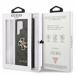 GUESS ümbris jaoks SAMSUNG S24 Ultra GUHCS24L4GMGGR (Leather 4G Metal Logo) must