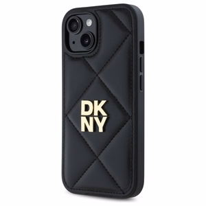DKNY Quilted Stack Logo iPhone 14 Ümbris - Must