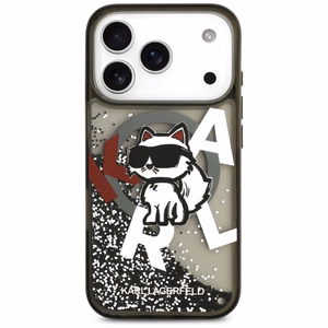 Karl Lagerfeld Liquid Glitter Choupette Logo MagSafe Ümbris jaoks iPhone 17 Pro - Must