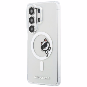Karl Lagerfeld case IML Peekaboo Choupette MagSafe for Samsung Galaxy S26 Ultra transparent