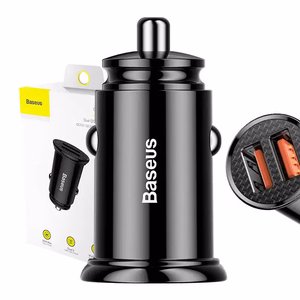 Baseus Circular autolaadija 2x USB QC3.0, 30W, must