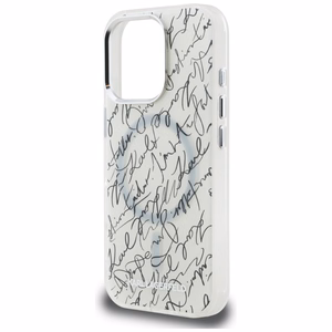 Karl Lagerfeld IML Karl Script Pattern MagSafe Ümbris jaoks iPhone 16 Pro Max - Valge