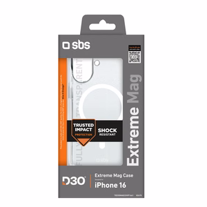 SBS Extreme Mag D3O MagSafe iPhone 16 Ümbris - Läbipaistev